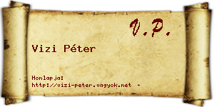 Vizi Péter névjegykártya
